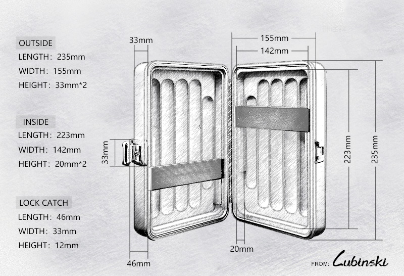 Lubinski Heavy Duty Aluminium Alloy Travel Cigar Case Humidor